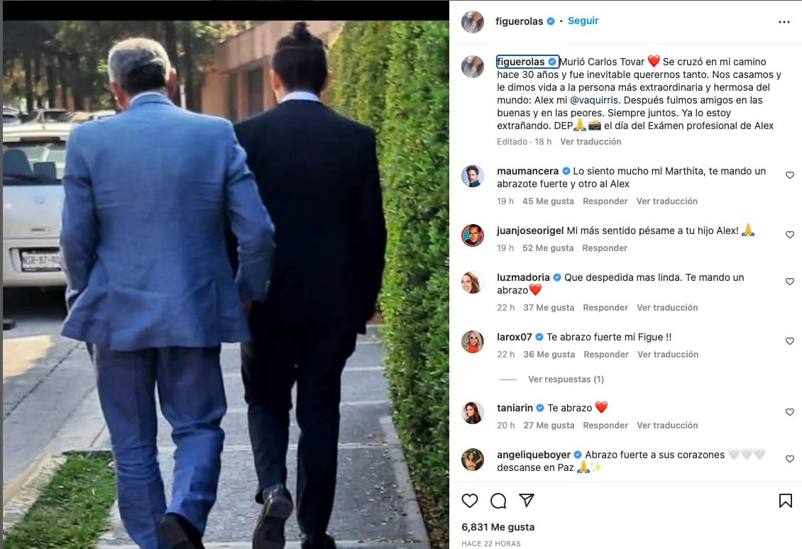 Martha Figueroa se despide del padre de su hijo