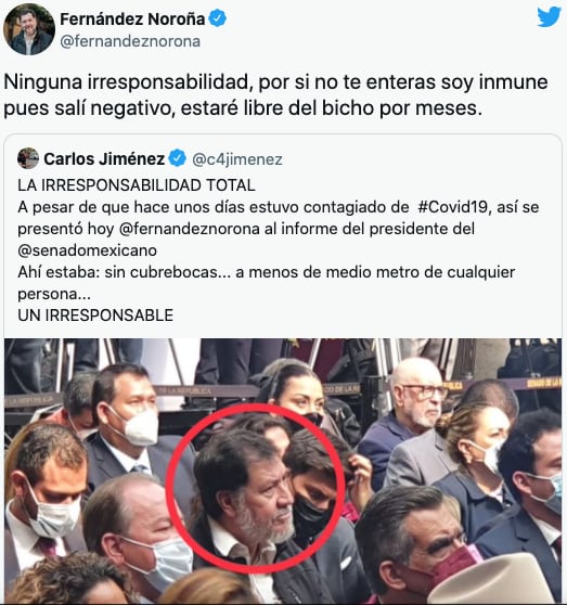Tuit de Gerardo Fernández Noroña