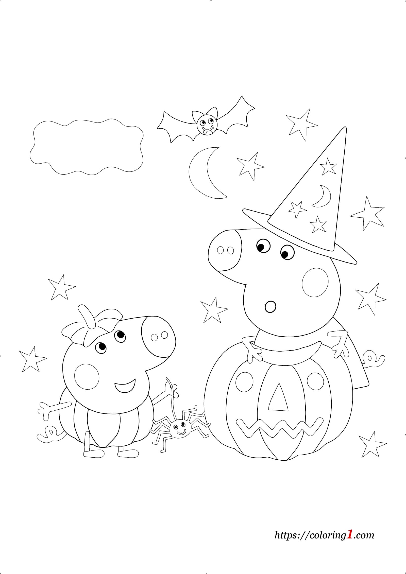 Dibujos Peppa Pig Halloween para colorear: 12 terroríficas plantillas para imprimir