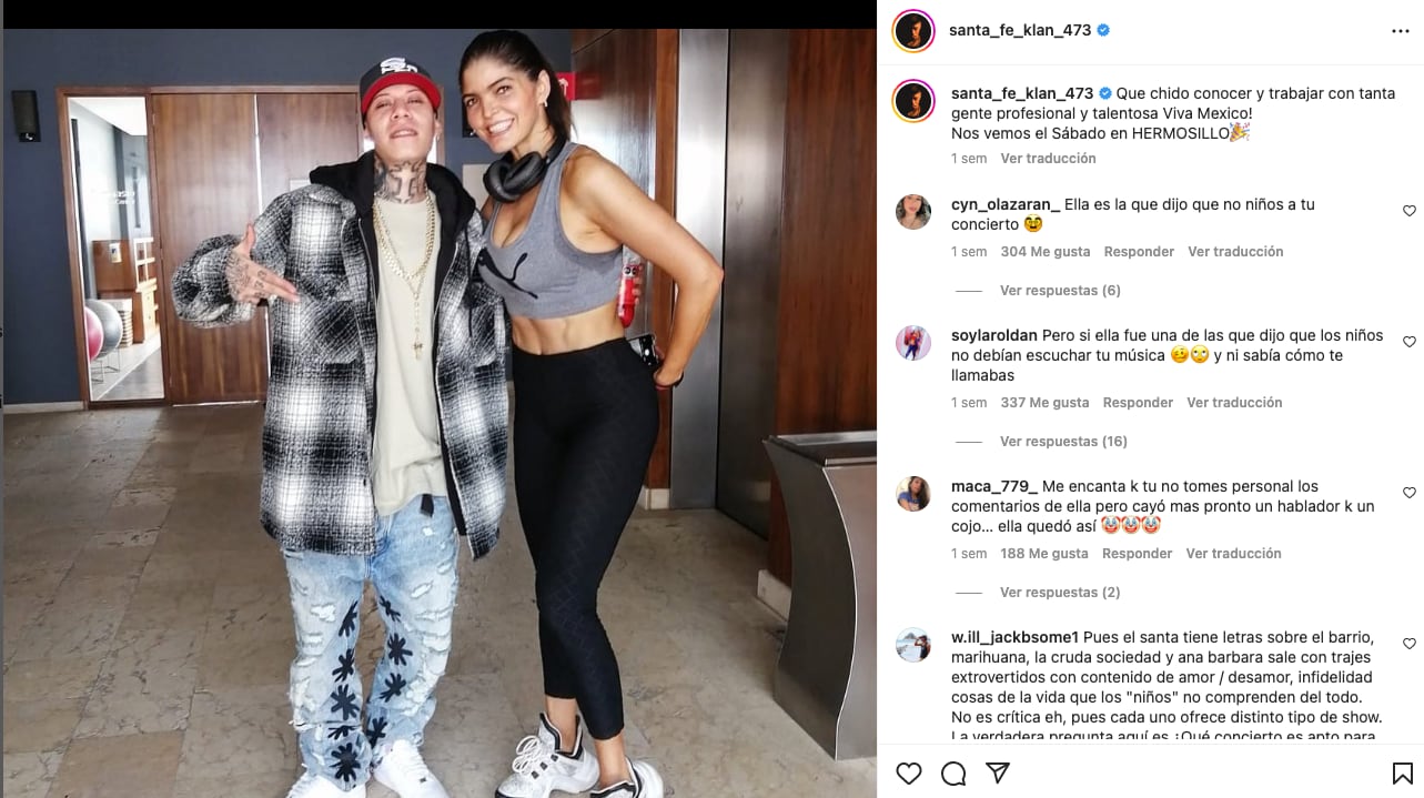 Santa Fe Klan comparte fotografía con Ana Bárbara