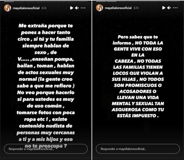 Publicación de Mayeli Alonso en Instagram