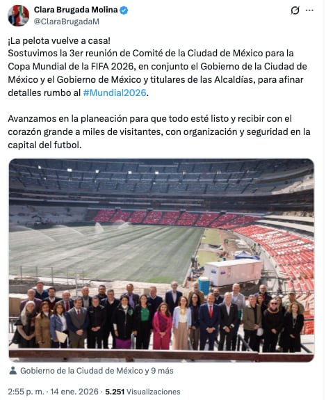 Clara Brugada se reúne con el Comité del Mundial 2026