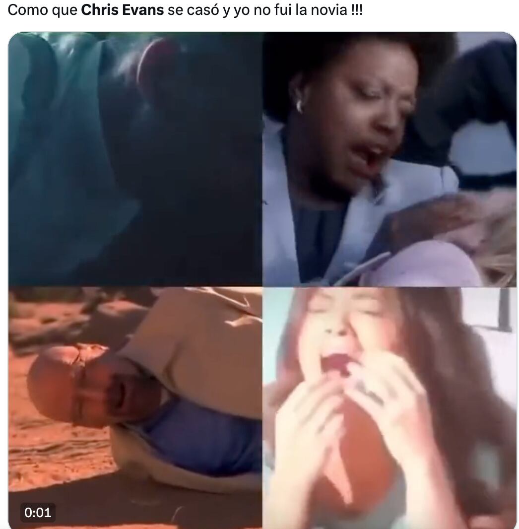 Memes de la supuesta boda secreta de Chris Evans y Alba Baptista