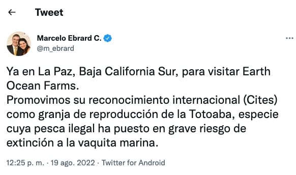 Tuit de Marcelo Ebrard
