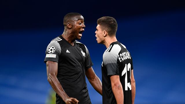 Danilo Arboleda celebra el triunfo del Sheriff sobre el Real Madrid
