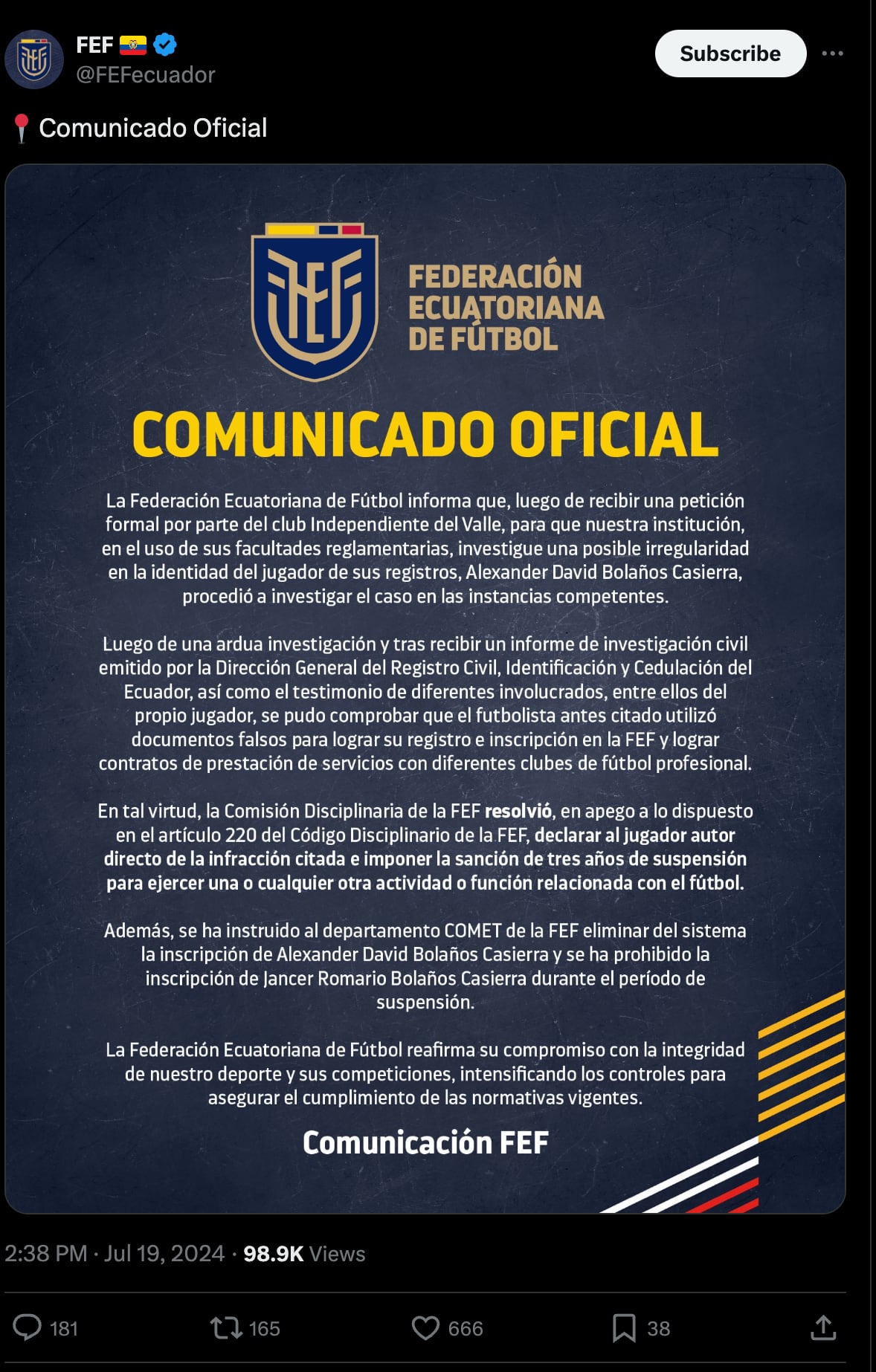 Federación Ecuatoriana de Futbol