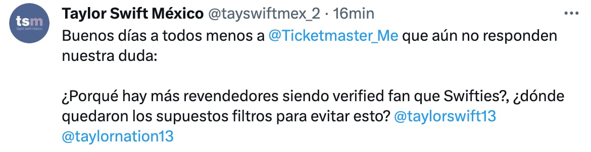 Fans de Taylor Swift en México se lanzan contra Ticketmaster y revendedores