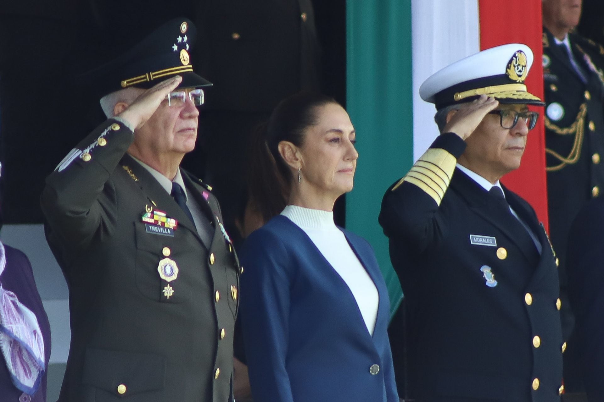 Claudia Sheinbaum en ceremonia de salutación de las Fuerzas Armadas y Guardia Nacional