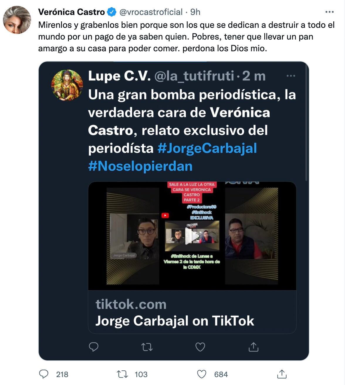 Verónica Castro se manifiesta sobre acusaciones de acoso