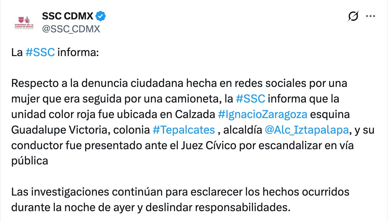 Localizan en Iztapalapa la camioneta que siguió a Vanessa Huppenkothen
