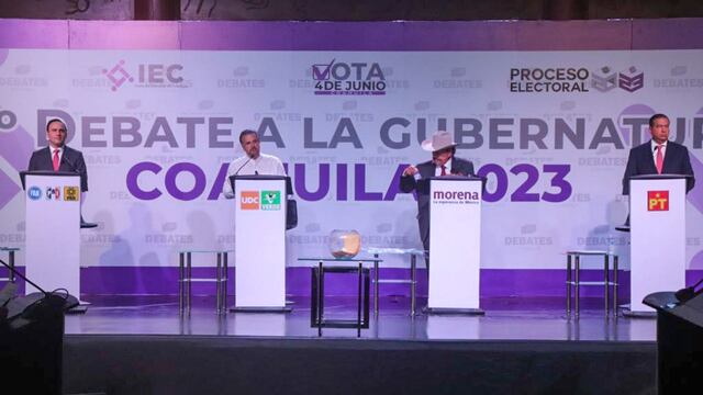 Manolo Jiménez, Lenin Pérez, Armando Guadiana, y Ricardo Mejía Berdeja, participaron en el segundo debate electoral del proceso para elegir al próximo gobernador de Coahuila.