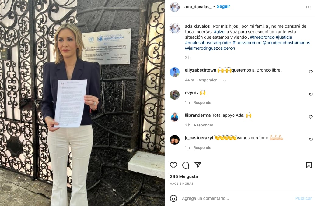 Adalina Dávalos, esposa de Jaime Rodríguez Calderón, "el Bronco" en la ONU.