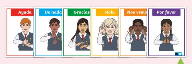 Hola, frase de cortesía en lenguaje de señas mexicano