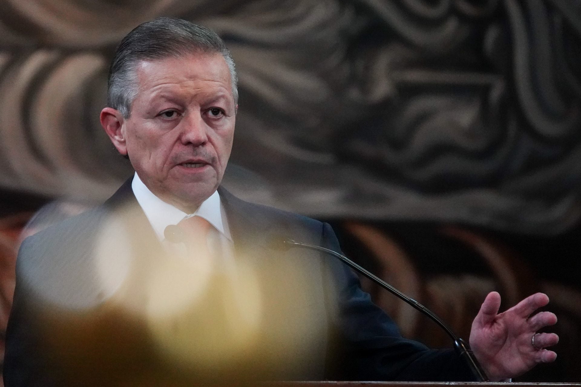 Arturo Zaldívar Lelo de Larrea durante su última conferencia de prensa como ministro presidente de la SCJN