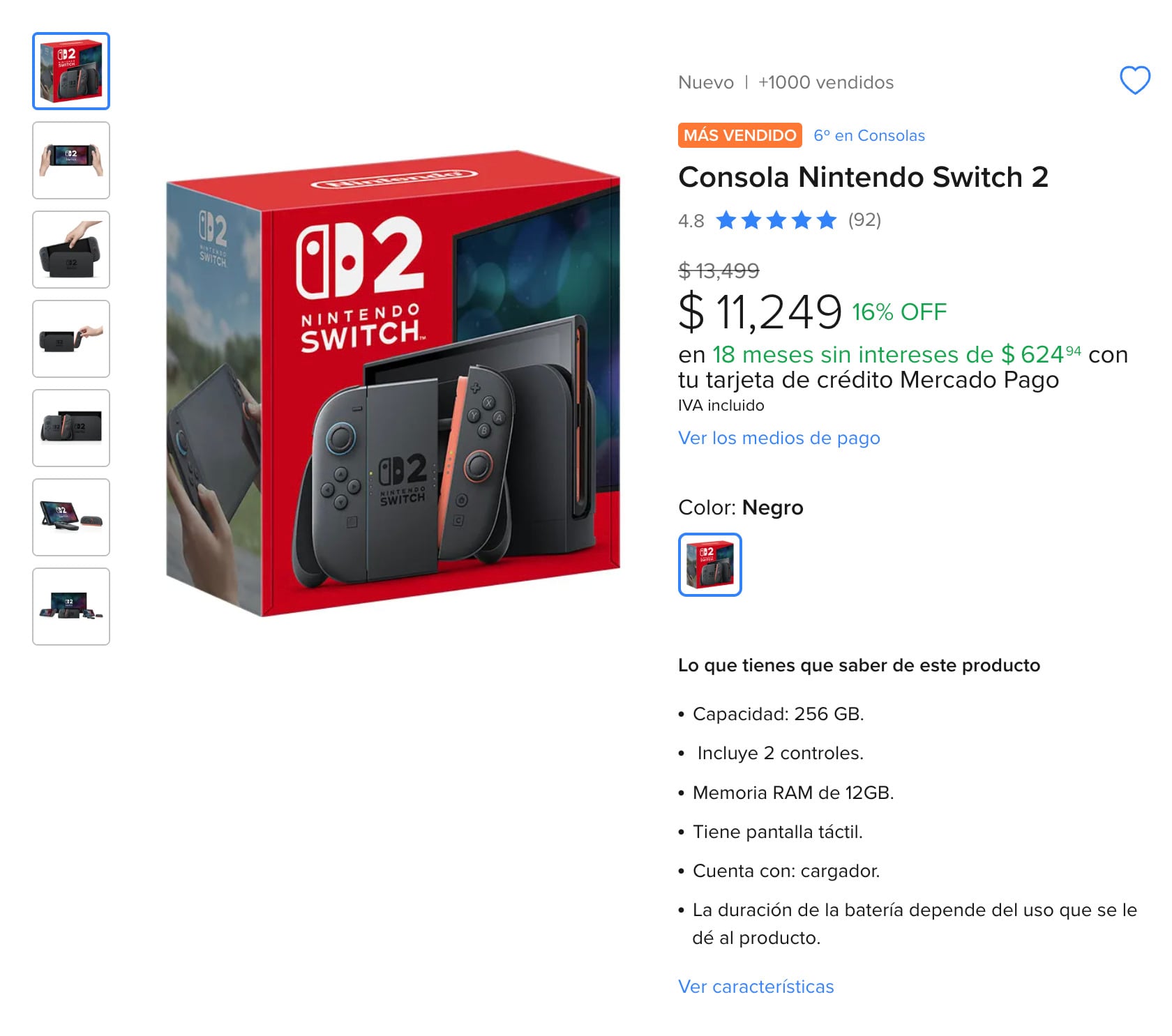 El precio de la Nintendo Switch 2 en Mercado Libre por los Unboxing Days 2025
