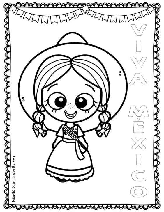 Dibujos de Adelita para colorear por el 20 de noviembre