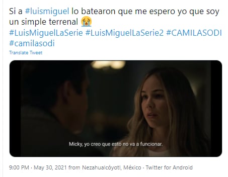 Meme sobre 'Luis Miguel, la serie'.
