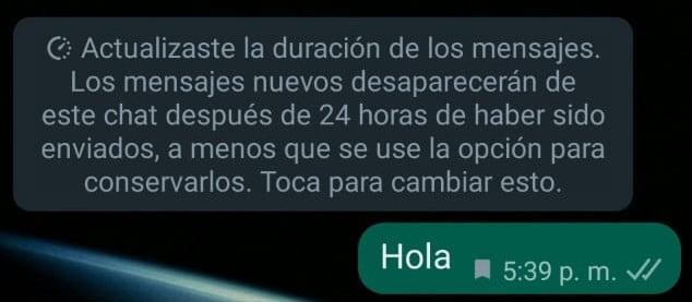 ícono de bandera en los mensajes de WhatsApp