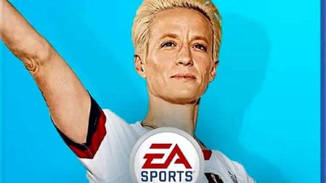 Boceto de Megan Rapinoe como portada del juego.