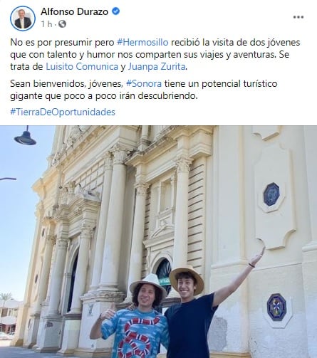 Alfonso Durazo presume youtubers