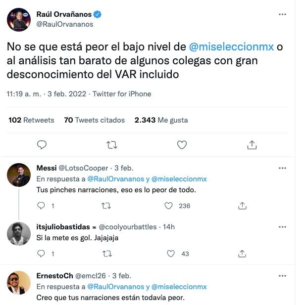 Publicación de Raúl Orvañanos