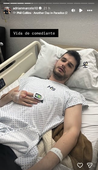 Adrián Marcelo se muestra hospitalizado.