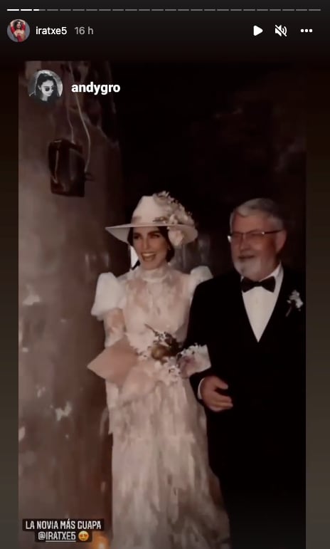 Iratxe Beorlegui llegando a su boda