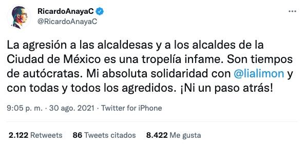 Tuit de Ricardo Anaya