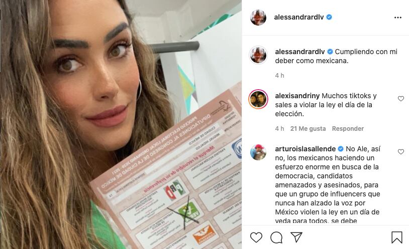 Alessandra Rojo de la Vega comete delito electoral