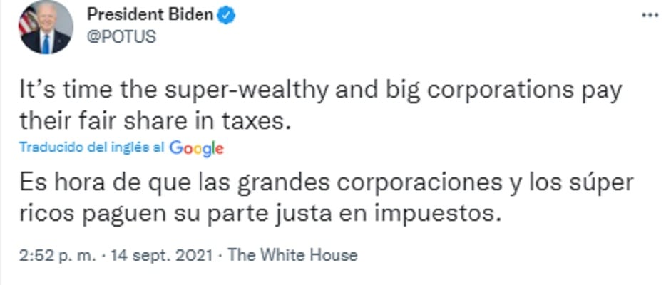 Joe Biden sobre los impuestos