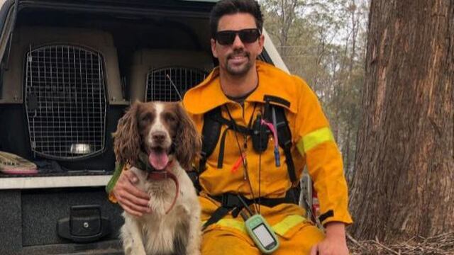 Taylor y su humano Ryan Tate