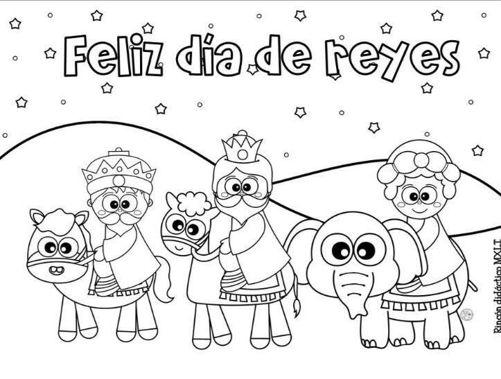 Dibujos de Reyes Magos para colorear