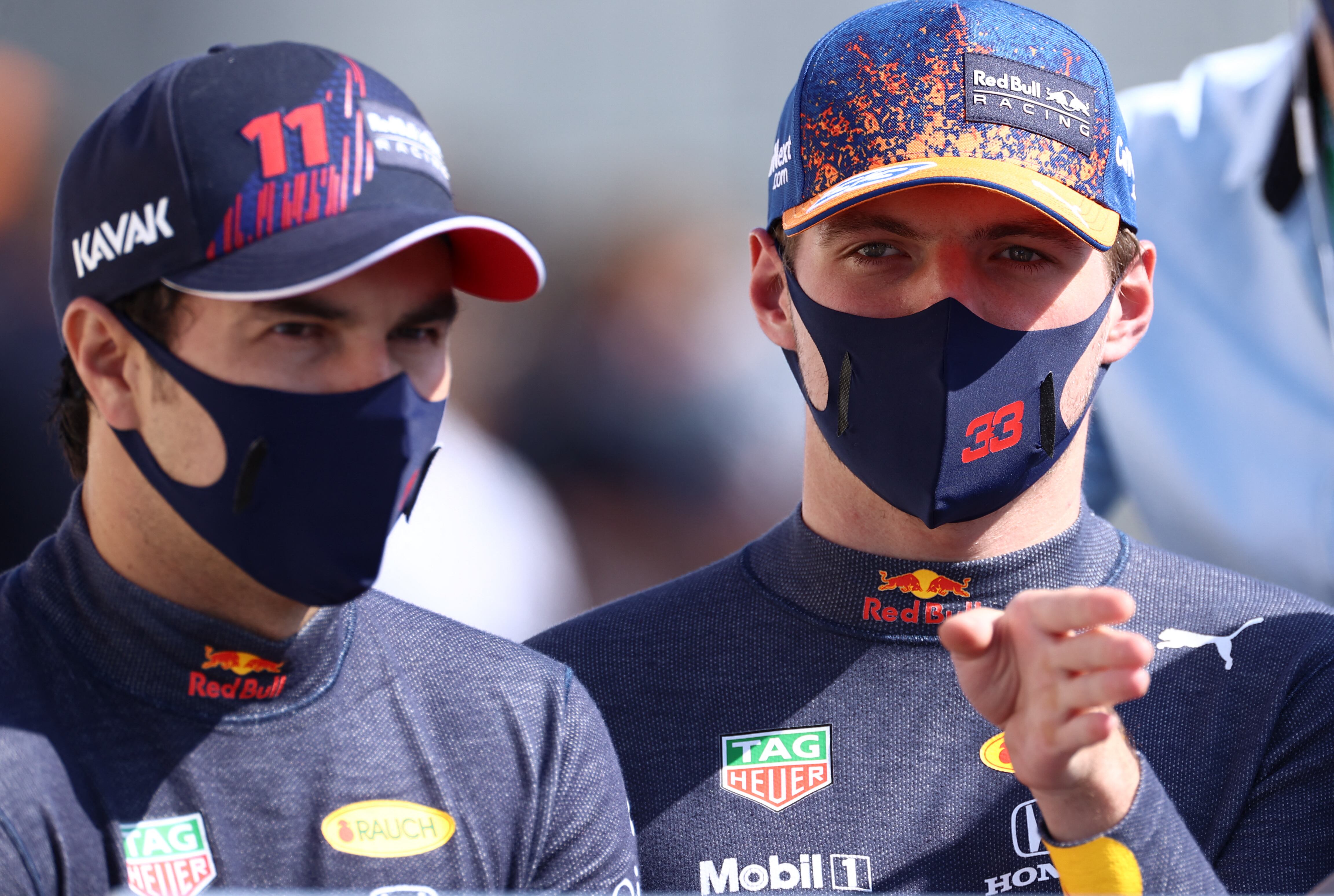Checo Pérez y Max Verstappen en el GP Países Bajos