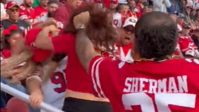 Pelea entre aficionados de los 49ers