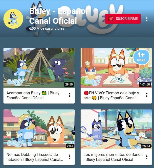 Bluey en YouTube Kids