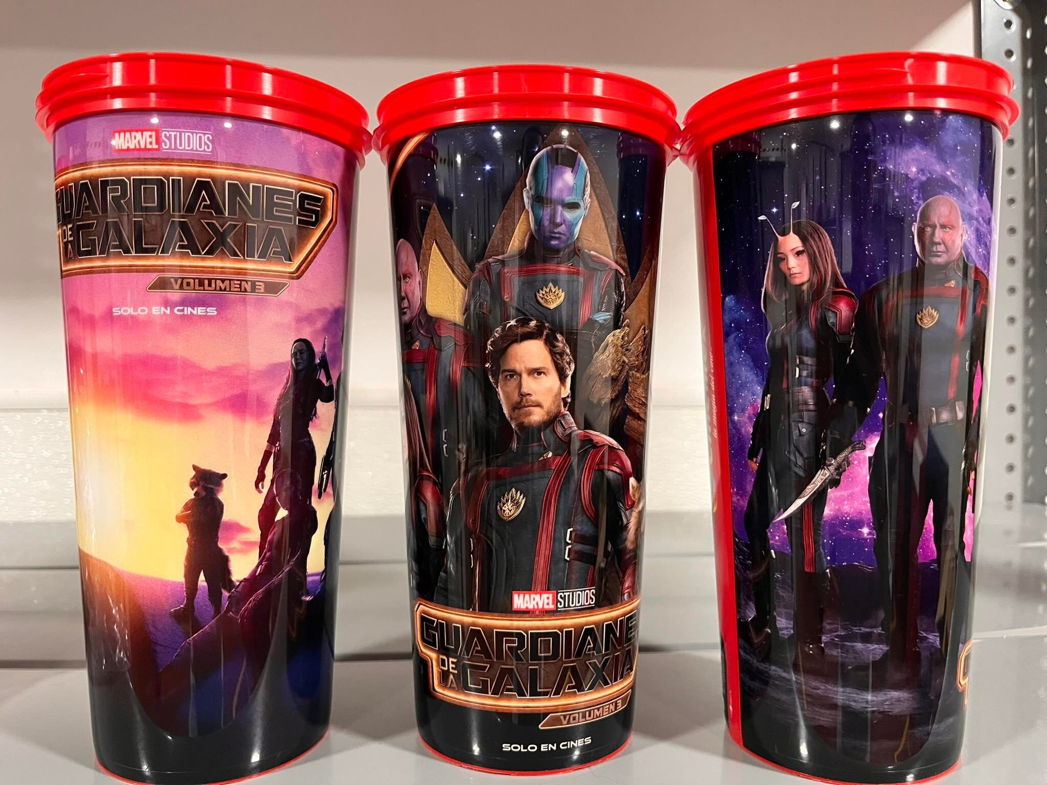 Vasos coleccionables de Guardianes de la Galaxia 3 en Cinemex