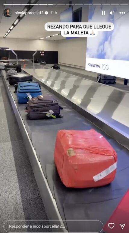 Nicola Porcella estuvo a punto de quedarse sin maleta