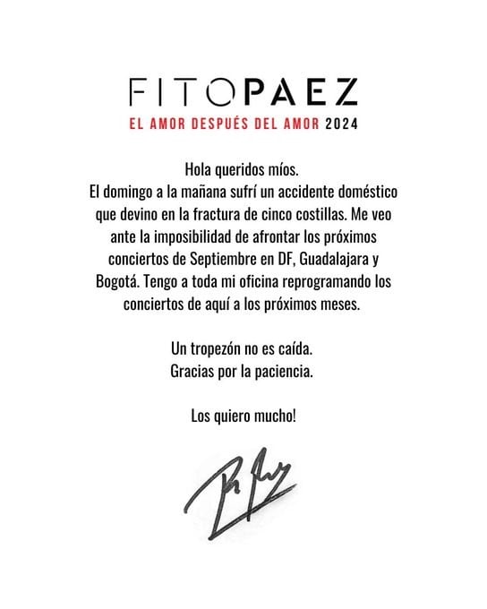 Comunicado Fito Páez