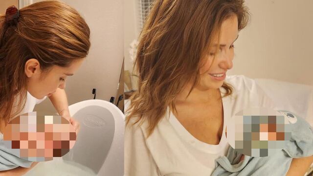 Andrea Escalona y su bebé