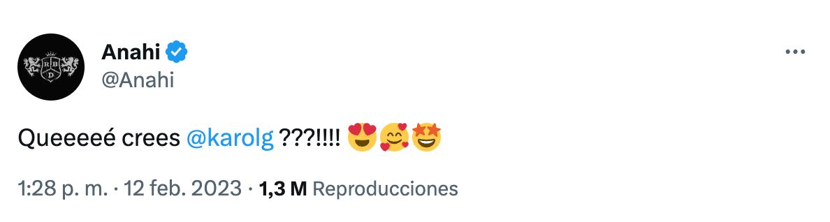 Tuit de Anahí a Karol G