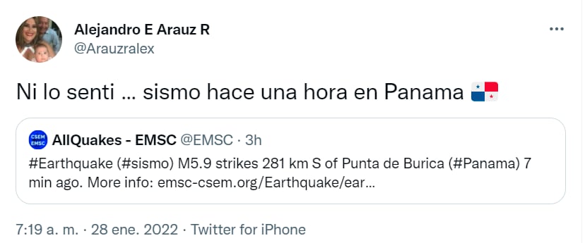 Usuarios refieren a que no percibieron sismo de Panamá