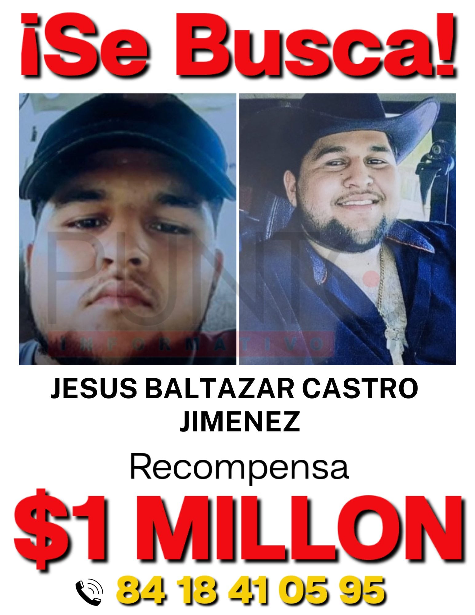 Ofrecen recompensa por Jesús Baltazar Castro, presunto feminicida de Leslie Alejandra Cortez