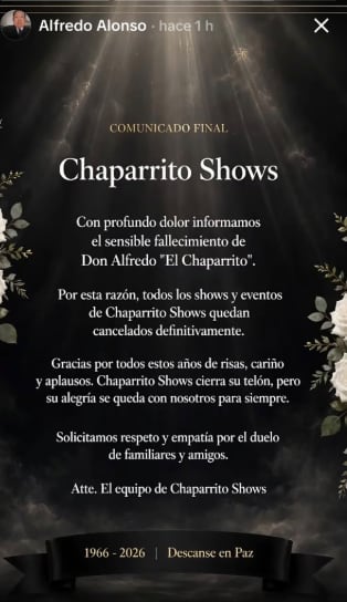 Muere Alfredo Alonso “Chaparro”