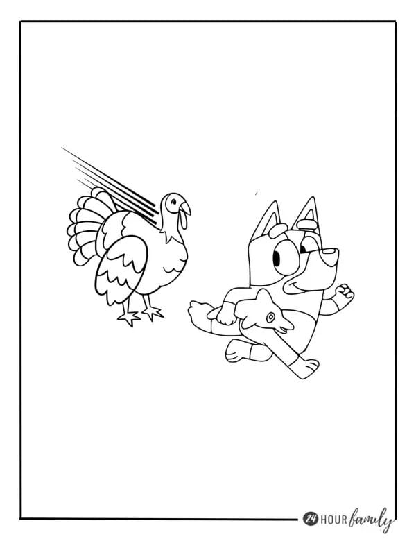 Dibujos de Bluey por el Día de Acción de Gracias para colorear