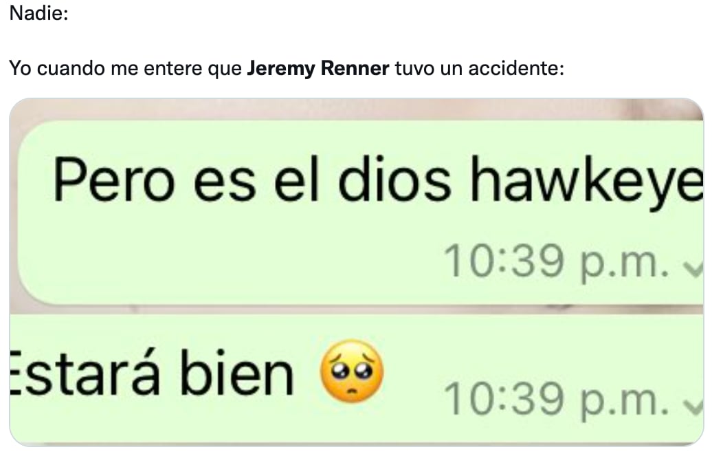 Ya hay memes sobre el accidente de Jeremy Renner