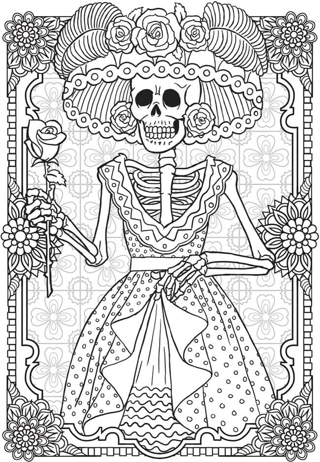 Dibujos de catrina para colorear
