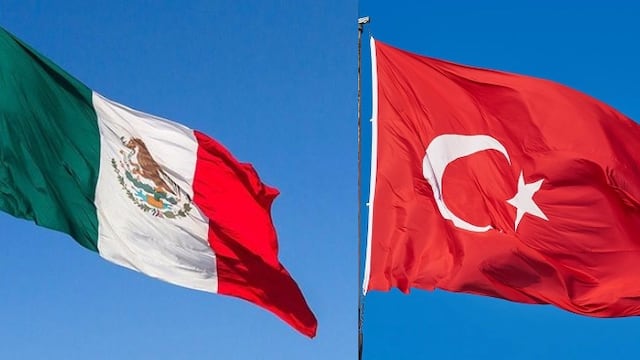Banderas de México y Turquía