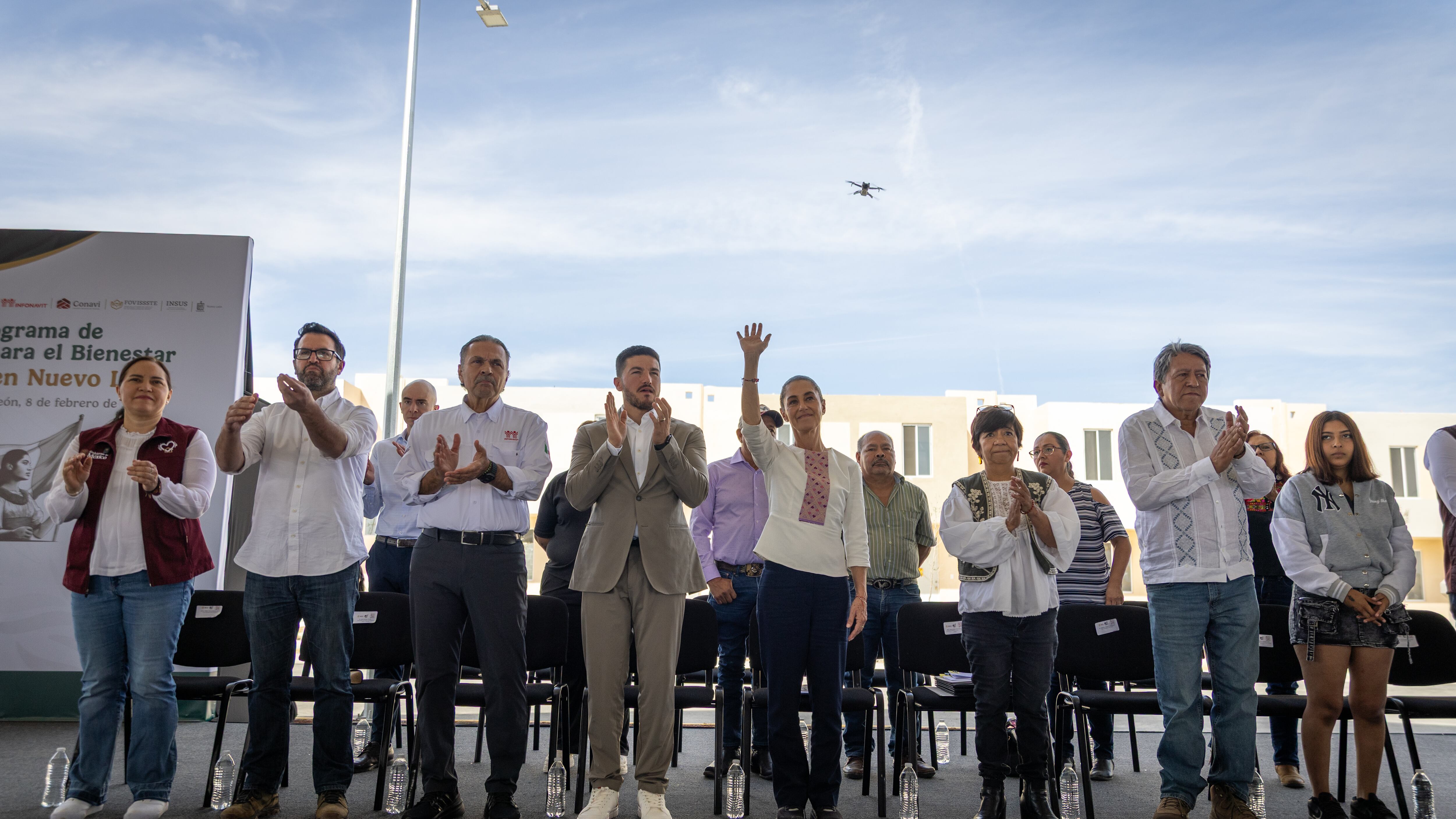 Claudia Sheinbaum y Samuel García entregan viviendas del Bienestar en Nuevo León