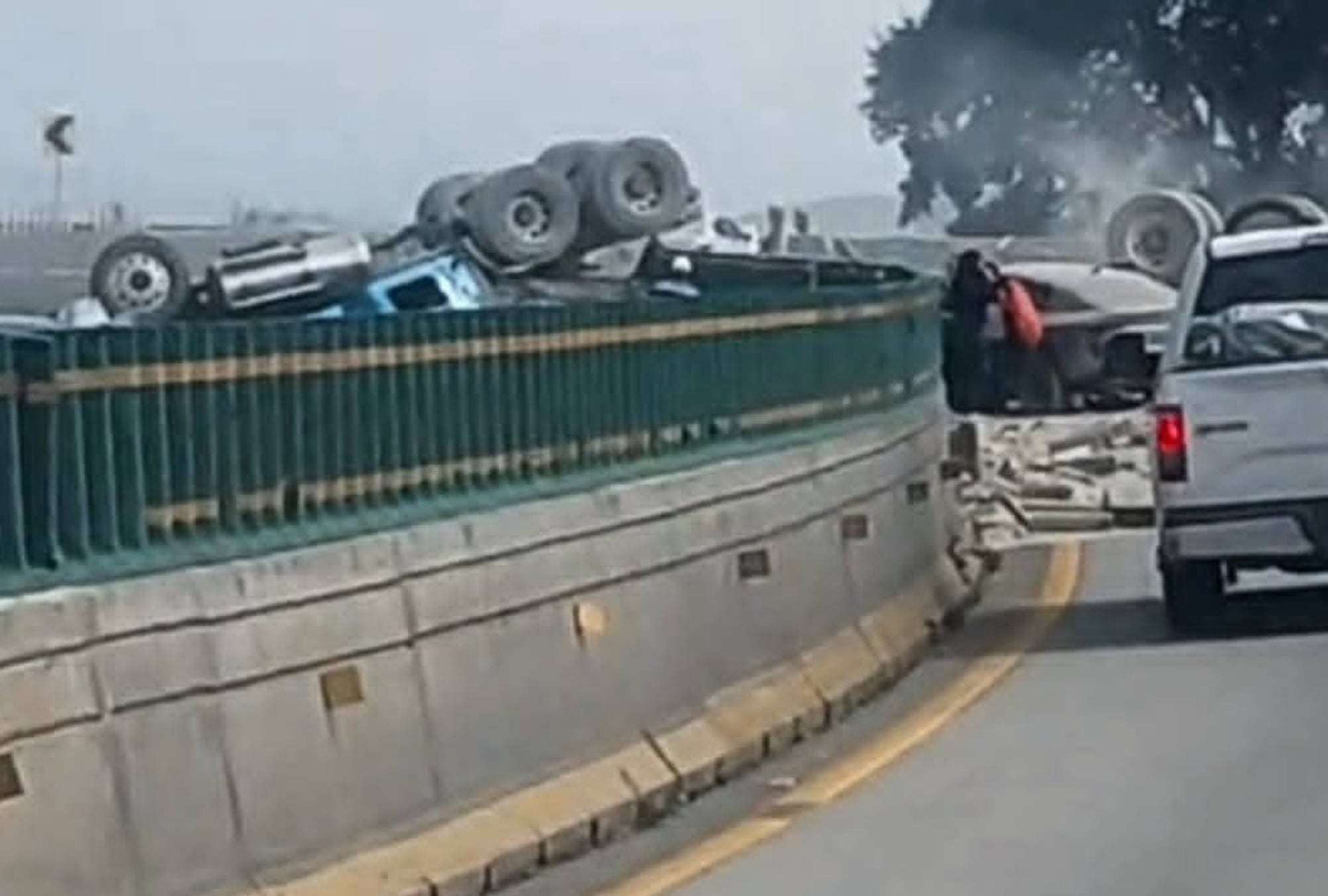 Choque múltiple en la carreta México-Puebla, Kilometro 46
