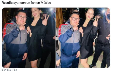 Rosalía posa con fan mexicano